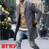 Solid Color Simple Men's Mid-length Woolen Jacket
